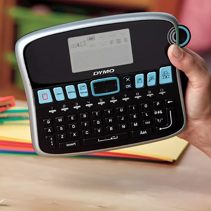 DYMO LabelManager stalinis etikečių spausdintuvas | 360D įkraunamas rankinis etikečių spausdintuvasPaprasta naudotiVienu prisilietimu valdomi išmanieji klavišaiQWERTY klaviatūraDidelis ekranas | Namų ir biuro organizavimui