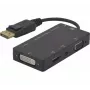 Hypertec 127377-HY vaizdo kabelio adapteris DisplayPort DVI-D + VGA (D-Sub) + HDMI Juoda