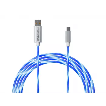 Oniverse mikro USB įkrovimo laidas su LED - 2 metrai - baltas (kelių platformų)