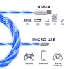 Oniverse mikro USB įkrovimo laidas su LED - 2 metrai - baltas (kelių platformų)