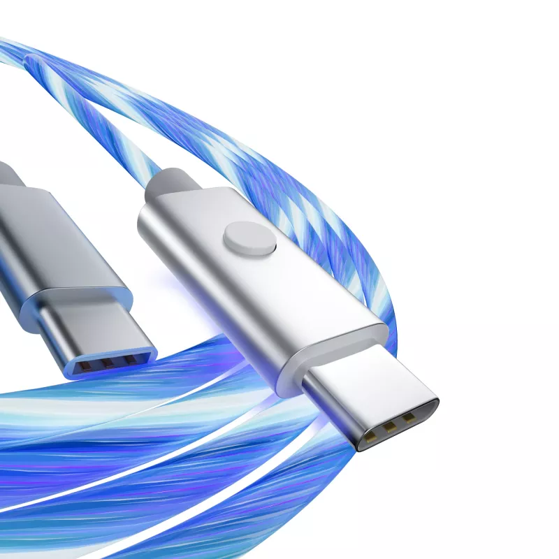 Oniverse USB-C į USB-C greito įkrovimo kabelis – 2 metrai – LED (Daugiaplatformis)