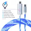 Oniverse USB-C į USB-C greito įkrovimo kabelis – 2 metrai – LED (Daugiaplatformis)