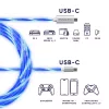 Oniverse USB-C į USB-C greito įkrovimo kabelis – 2 metrai – LED (Daugiaplatformis)