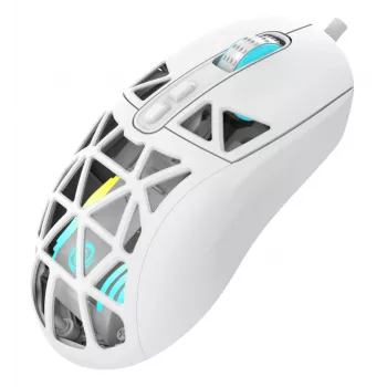 Oniverse - Laidinė žaidimų pelė Kryo - Luxion White (PC), abiem rankoms tinkama, optinė, USB Type-A, 13800 DPI, balta
