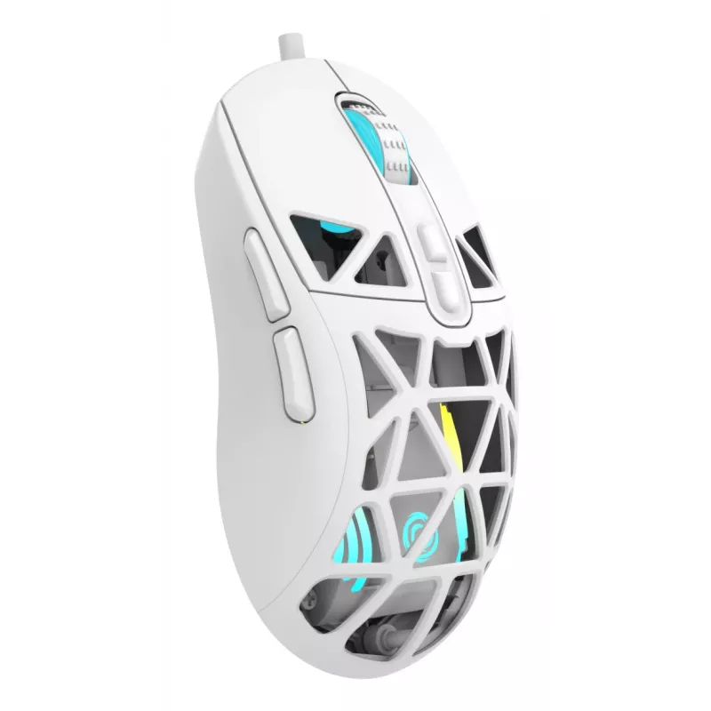 Oniverse - Laidinė žaidimų pelė Kryo - Luxion White (PC), abiem rankoms tinkama, optinė, USB Type-A, 13800 DPI, balta