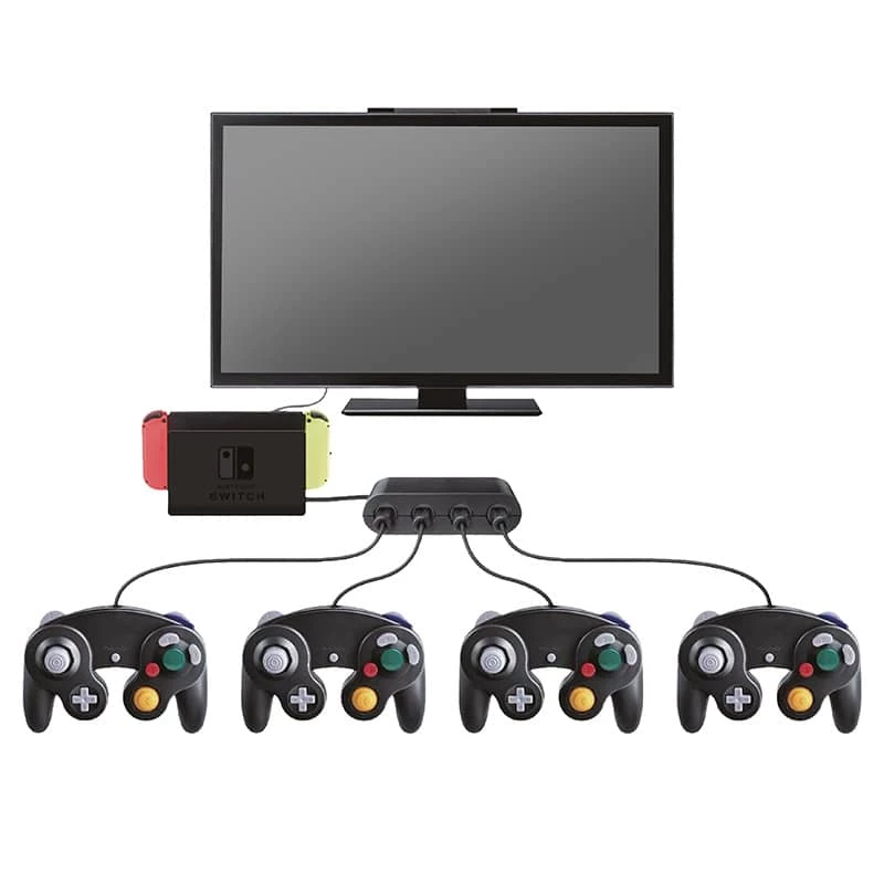 Steelplay Gamecube® valdiklių adapteris (Switch), Nintendo Switch, adapteris, juodas, USB, laidinis, 1 vnt.