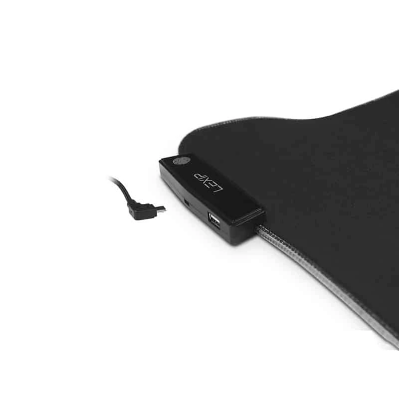 Lexip B10 – XL lankstus pelės kilimėlis su mikro tekstūros minkštu paviršiumi ir RGB apšvietimu – 800x400x4mm