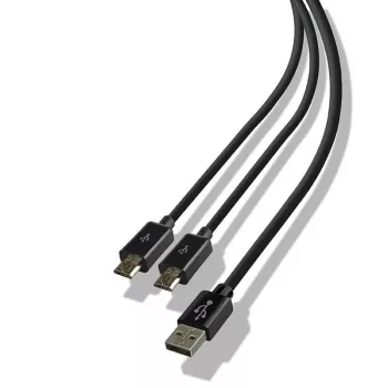Steelplay Dual Play & Charge laidas valdikliams - juodas (PS4)