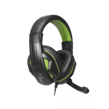 Steelplay laidinės stereo ausinės – HP-45 – juodos/žalios (Xbox), laidinės, žaidimams, 20–20 000 Hz, 274 g, ausinės, juoda, žalia