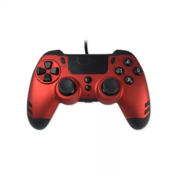 Lexip Metaltech - laidinis valdiklis - Rubino raudona (kelių spalvų), žaidimų pultelis, PC, PlayStation 4, kryptinis klavišas, pradžios mygtukas, parinkčių mygtukas, bendrinimo mygtukas, analoginis / skaitmeninis, įvairiaspalvis, laidinis