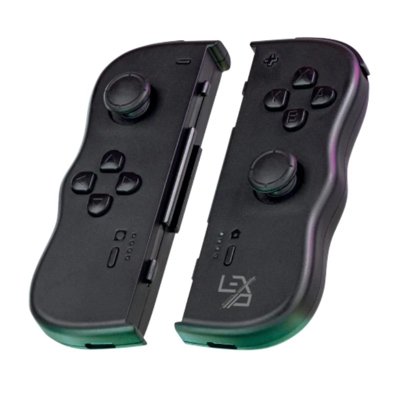 Lexip Adventure Twinpads Juoda (Switch), žaidimų pultelis, Nintendo Switch, Nintendo Switch OLED, fiksavimo mygtukas, D-pad, namų mygtukas, analoginis / skaitmeninis, belaidis, Bluetooth