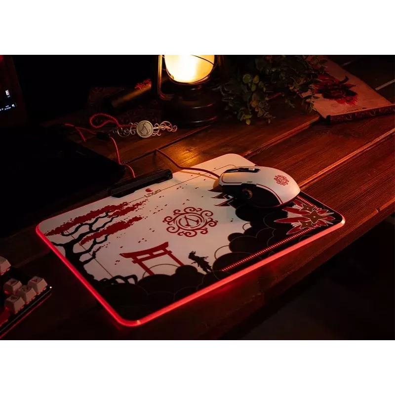 Lexip X Ubisoft - Assassin's Creed - Shadows pelės kilimėlis, juodas, auksinis, raudonas, baltas, paveikslėlis, maitinamas per USB, žaidimams skirtas pelės kilimėlis