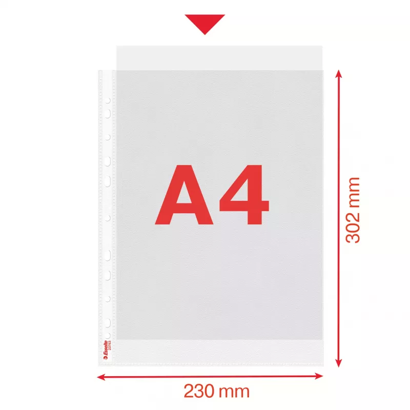 Esselte Plastlomme A4 75my klar 100 vnt.