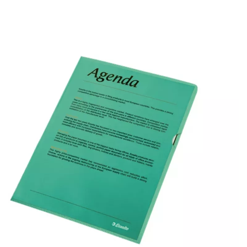 Esselte aplankas 105my A4 dėžutėje 100 vnt., A4, polipropilenas (PP), žalias, vertikalus, 220 mm, 1 mm