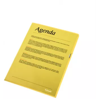 Esselte aplankas 105my A4 dėžutėje po 100, A4, polipropilenas (PP), geltonas, vertikalus, 220 mm, 1 mm