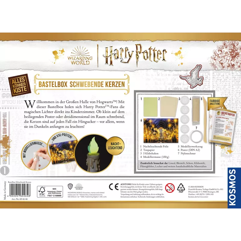 Kosmos Harry Potter, vaikiškas kūrybos rinkinys, 8 m., Netoksiškas, Įvairiaspalvis