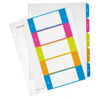 Leitz Indices Printable PP A4+ 1-5 WOW, skaitmeninis skirtukų žymeklis