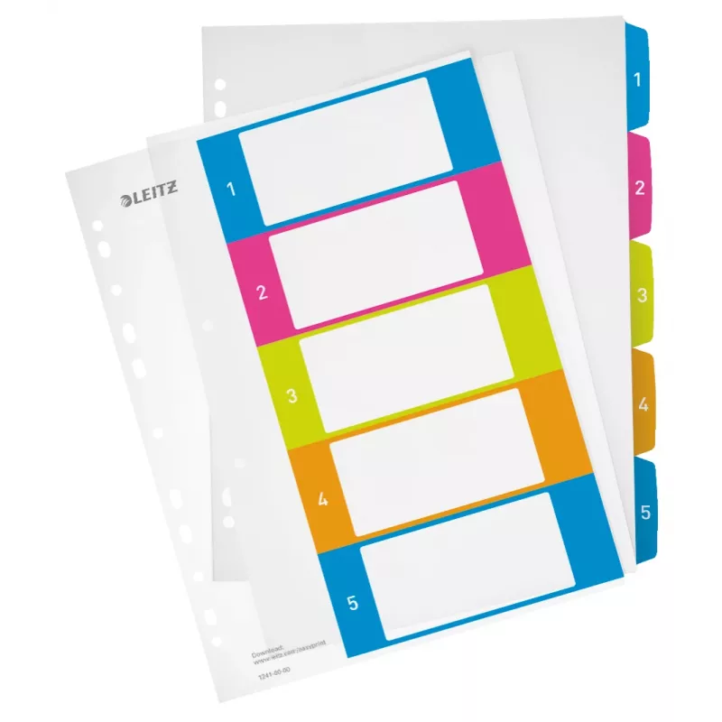 Leitz Indices Printable PP A4+ 1-5 WOW, skaitmeninis skirtukų žymeklis