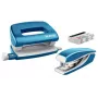 Leitz segiklio ir skylamušio rinkinys Mini WOW, 10 lapų, mėlynas, metališkas, metalas, plastikas, 80 g/m², 3.5 cm, galinis