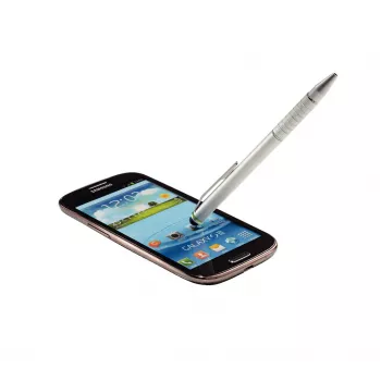 “Leitz Stylus rašikliai” 2-in-1 Complete jutikliniams įrenginiams, universalūs, bet kokiam prekės ženklui, sidabriniai, iPad, aliuminis, silikonas, 10 g