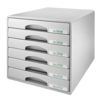 Leitz stalčių spintelė Plus 6 stalčiai, 6 stalčiai(-ų), Plastikas, Pilka, 287 x 363 x 270 mm