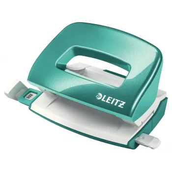 Leitz NeXXt Hole Punch WOW Mini 2-hole / 10sheets, 10 sheets, Turquoise, Pilka, Plastic, 8 cm, 5.5 mm, A4