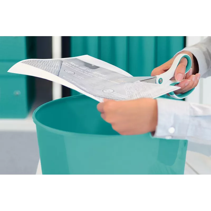 Leitz WOW Titanium biuro žirklės 205 mm, tiesus pjovimas, viengubos, mėlynos, baltos, nerūdijantis plienas, biuro žirklės, titanas