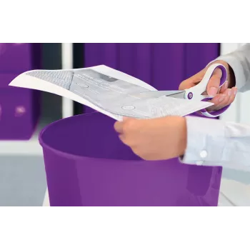 Leitz WOW Titanium biuro žirklės 205 mm, tiesus pjovimas, viengubos, violetinės, baltos, nerūdijantis plienas, biuro žirklės, titano danga