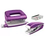Leitz segiklio ir skylamušio rinkinys Mini WOW, 10 lapų, metalo, violetinis, metalas, plastikas, 80 g/m², 3,5 cm, galinis