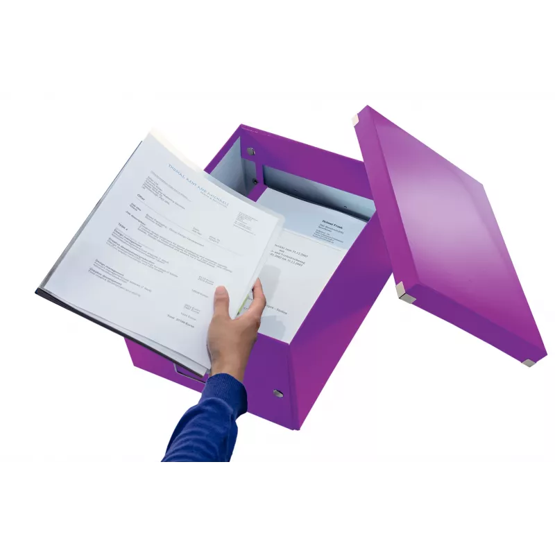 Leitz Click & Store WOW vidutinė laikymo dėžė, violetinė, kartoninė, 16,7 l, 281 mm, 200 mm, 265 x 335 x 188 mm