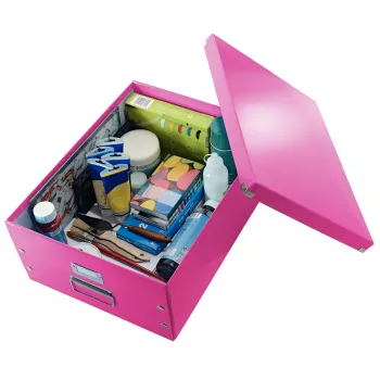 „Leitz Click & Store WOW“ didelė archyvinė dėžė, rožinė, kartonas, nikelis, 369 mm, 482 mm, 200 mm