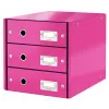 Leitz Click & Store WOW stalčių spintelė (3 stalčiai), rožinė, kartonas, 286 mm, 358 mm, 282 mm, 2,21 kg