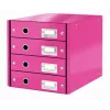 Leitz Click & Store WOW stalčių spintelė (4 stalčiai), rožinė, kartonas, 2,49 kg