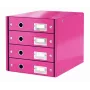 Leitz Click & Store WOW stalčių spintelė (4 stalčiai), rožinė, kartonas, 2,49 kg