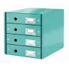 Leitz Click & Store WOW stalčių spintelė (4 stalčiai), Mėlyna, Kartonas, 2,49 kg