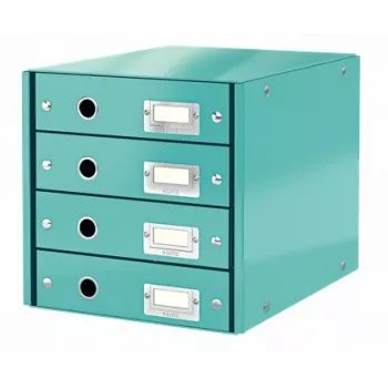 Leitz Click & Store WOW stalčių spintelė (4 stalčiai), Mėlyna, Kartonas, 2,49 kg