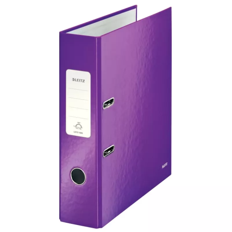 Leitz Lever Arch File 180° WOW POB/Laminated A4/80mm, A4, Kartonas, Violetinė, 600 lapų, 80 g/m², 8 cm