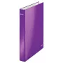 Leitz Ringbinder WOW Laminuotas A4+ 4DR/25mm, A4, Kartonas, Metalinė, Violetinė, 230 lapų, 80 g/m², 2,5 cm