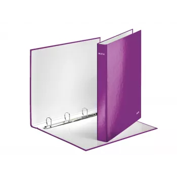 Leitz Ringbinder WOW Laminuotas A4+ 4DR/25mm, A4, Kartonas, Metalinė, Violetinė, 230 lapų, 80 g/m², 2,5 cm