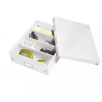„Leitz Click & Store WOW“ vidutinė tvarkymo dėžutė, balta, kartonas, 880 g