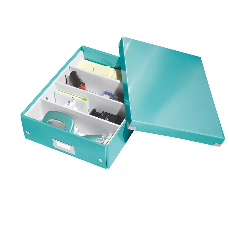 Leitz Click & Store WOW Medium Organiser Box, Blue, Carton, 880 g
