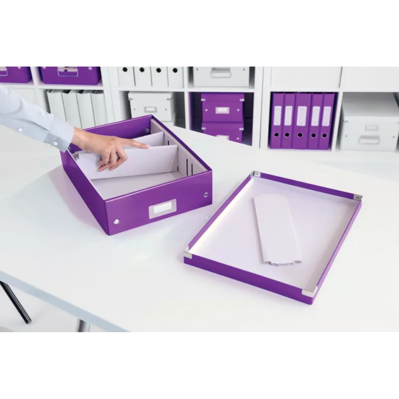 Leitz Click & Store WOW vidutinė tvarkyklės dėžutė, violetinė, kartonas, 880 g