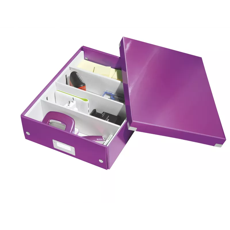 Leitz Click & Store WOW vidutinė tvarkyklės dėžutė, violetinė, kartonas, 880 g