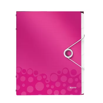 Leitz skirstomoji knyga WOW PP 6 skirtukai, A4, polipropilenas (PP), metalinė, rožinė, 200 lapų, 260 mm, 17 mm