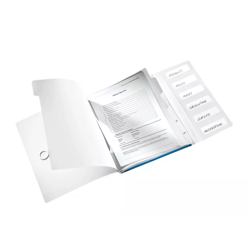 Leitz Divider Book WOW PP 6 skirtukų, A4, Polipropilenas (PP), Mėlyna, Metalinė, 200 lapų, 260 mm, 17 mm