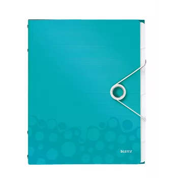 Leitz WOW PP skirtukų knyga, 6 skirtukai, A4, polipropilenas (PP), mėlyna, metaliko, 200 lapų, 260 mm, 17 mm