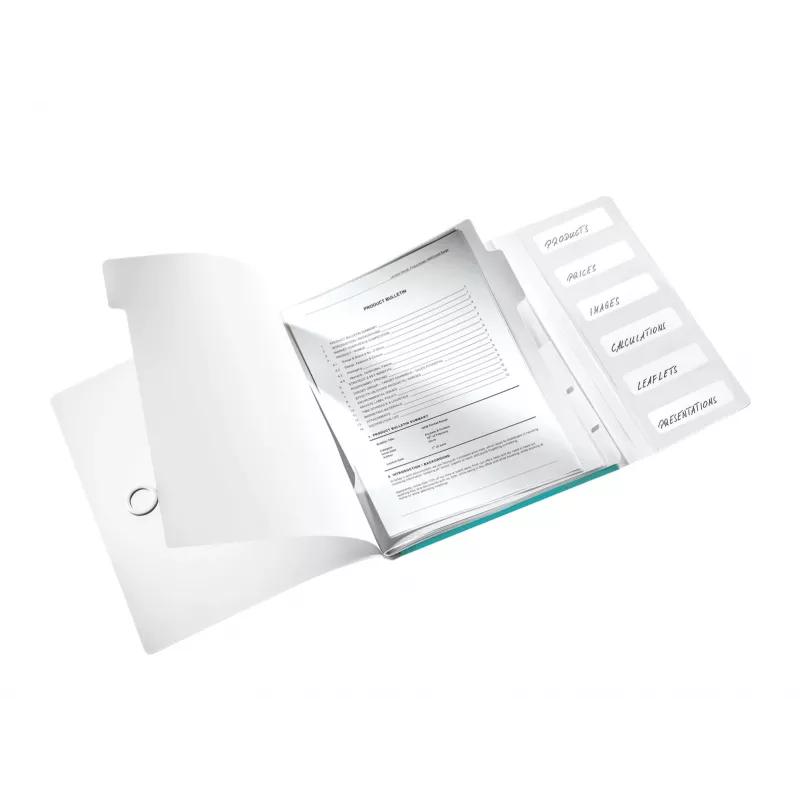 Leitz WOW PP skirtukų knyga, 6 skirtukai, A4, polipropilenas (PP), mėlyna, metaliko, 200 lapų, 260 mm, 17 mm