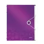 Leitz skirtukų knygelė WOW PP 6 skirtukų, A4, polipropilenas (PP), metalinė, violetinė, 200 lapų, 260 mm, 17 mm