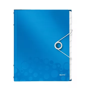 Leitz Divider Book WOW PP 12 skirtukų, A4, polipropilenas (PP), mėlyna, metalizuota, 200 lapų, 265 mm, 17 mm