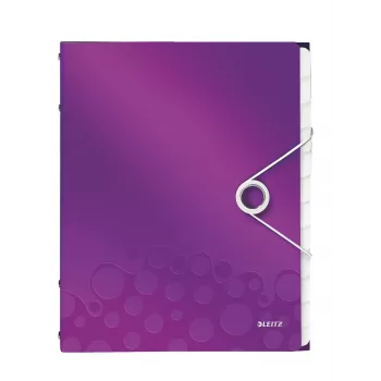 Leitz Divider Book WOW PP 12 skirtukų, A4, polipropilenas (PP), metalinė, violetinė, 200 lapų, 265 mm, 17 mm